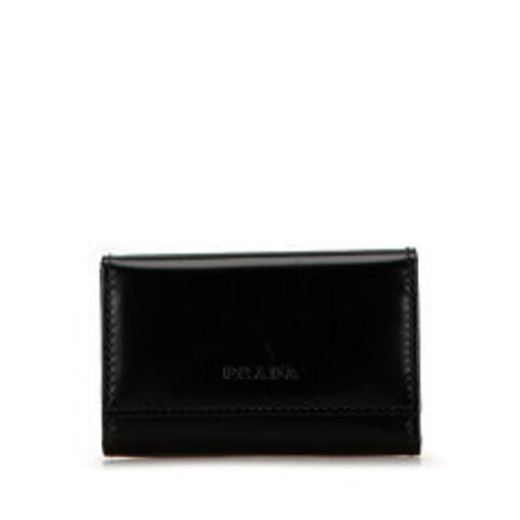 Prada Case Keychain Key Black Black Leather Nero - Picture 1 of 4
